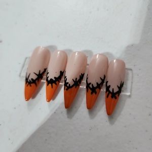 Pumpkin Press-on Nails (Jack-enstein)